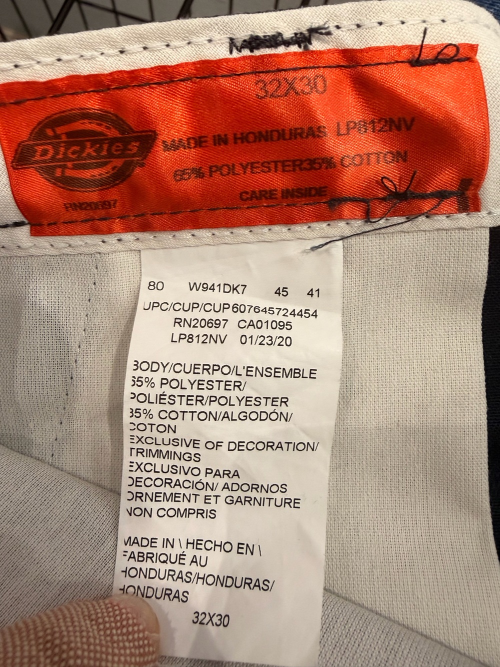 Dickies Men’s Navy Straight Fit Chino Pants Mens size 32/30 - Picture 4 of 4